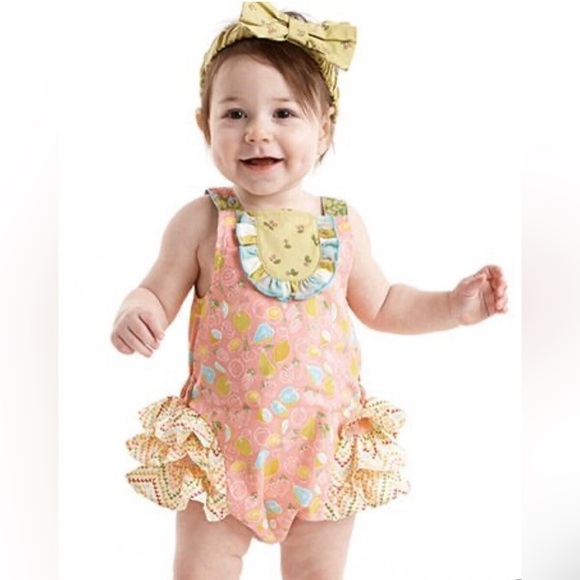 Matilda Jane Bubble Romper Sunsuit Little Lemon It's A Wonderful Parade ruffles - Picture 7 of 8